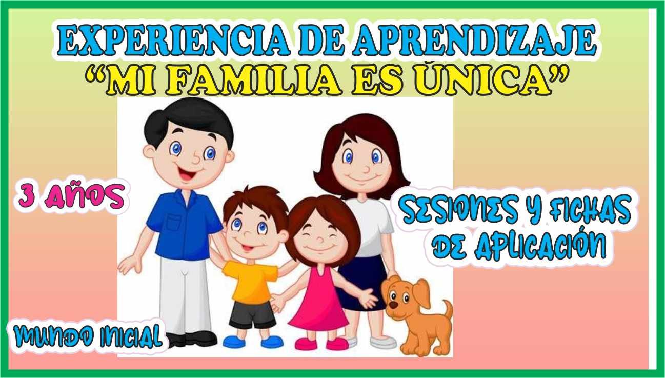 "MI FAMILIA ES UNICA" EXPERIENCIA DE APRENDIZAJE 3 AÑOS - Mundo Inicial
